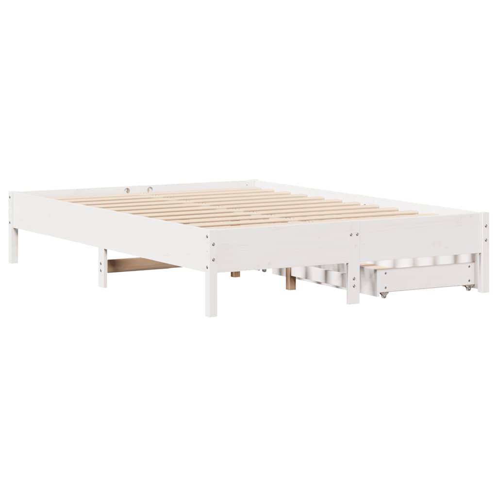 Letto senza Materasso Bianco 120x190 cm Legno Massello di Pino 3301729