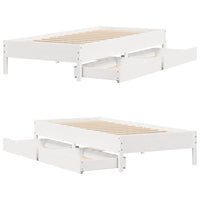 vidaXL Letto senza Materasso Bianco 90x190 cm in Legno Massello Pino