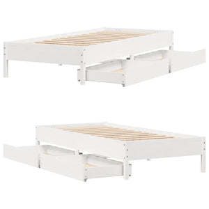 vidaXL Letto senza Materasso Bianco 90x190 cm in Legno Massello Pino