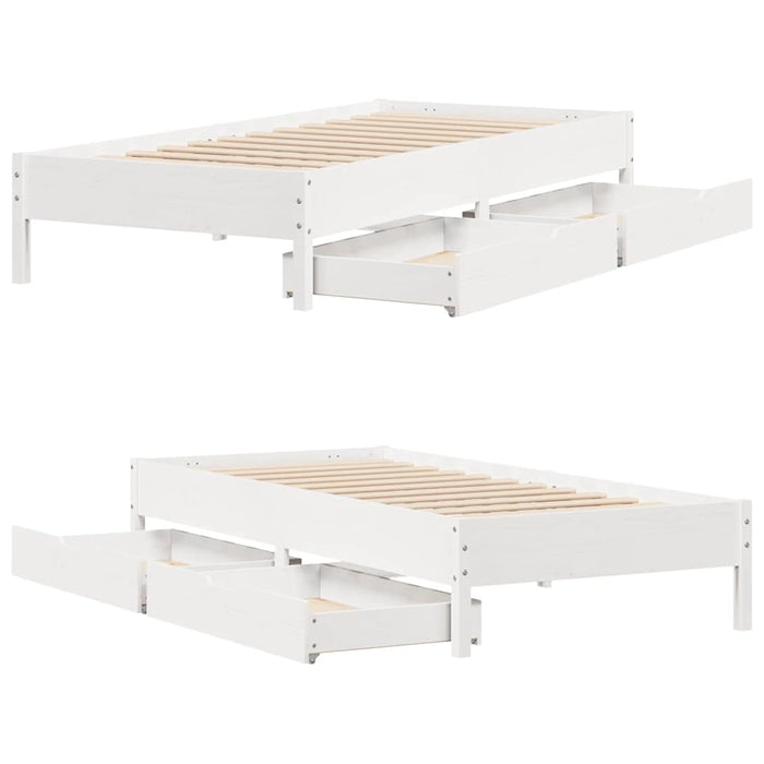 vidaXL Letto senza Materasso Bianco 90x190 cm in Legno Massello Pino