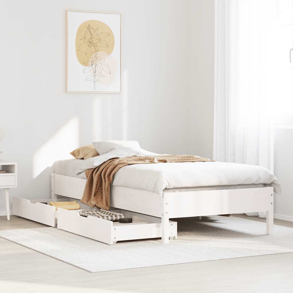 vidaXL Letto senza Materasso Bianco 90x190 cm in Legno Massello Pino