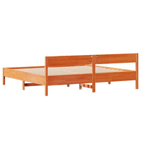 Letto senza Materasso Marrone Cera 180x200 cm in Legno di Pino