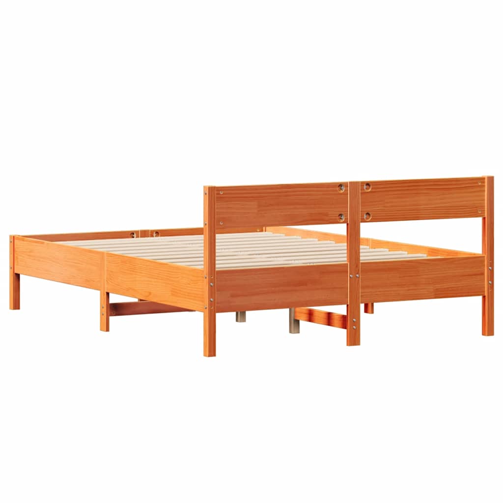 Letto senza Materasso Marrone Cera 150x200 cm in Legno di Pino 3301748