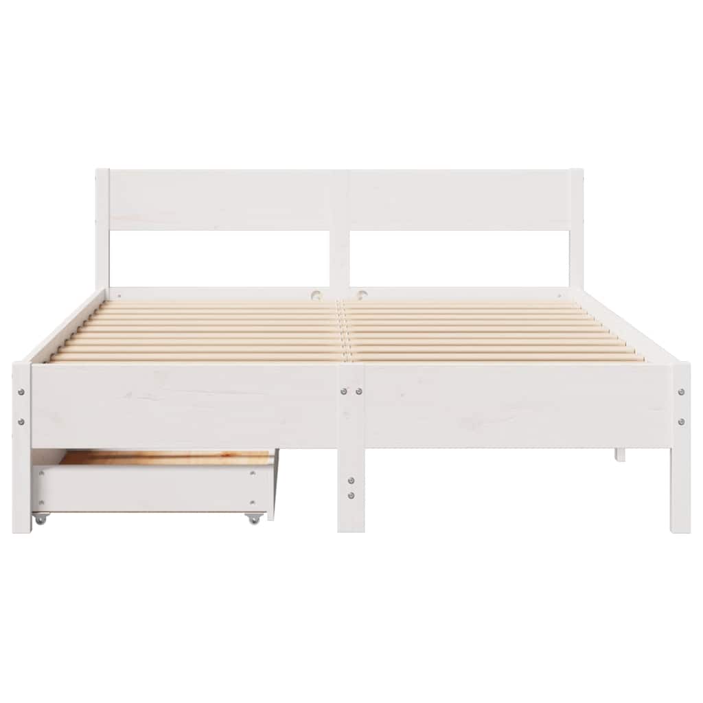 Letto senza Materasso Bianco 140x200 cm Legno Massello di Pino 3301750