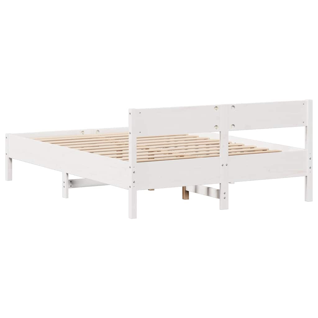 Letto senza Materasso Bianco 140x200 cm Legno Massello di Pino 3301750