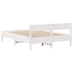 Letto senza Materasso Bianco 140x200 cm Legno Massello di Pino 3301750