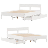 vidaXL Letto senza Materasso Bianco 120x200 cm Legno Massello di Pino