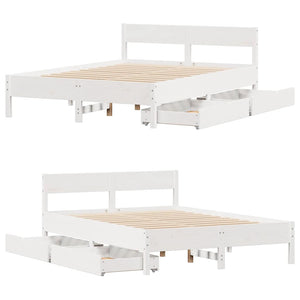 vidaXL Letto senza Materasso Bianco 120x200 cm Legno Massello di Pino