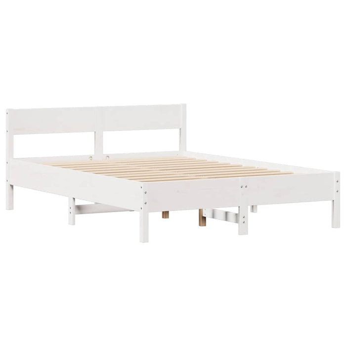 vidaXL Letto senza Materasso Bianco 135x190 cm Legno Massello di Pino