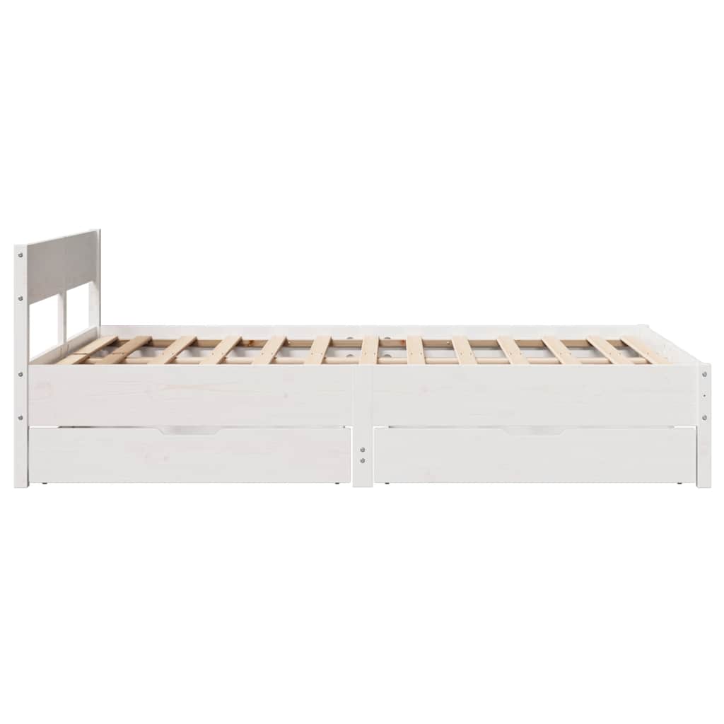 vidaXL Letto senza Materasso Bianco 135x190 cm Legno Massello di Pino