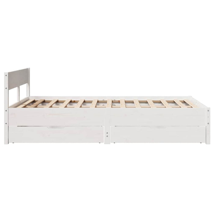 vidaXL Letto senza Materasso Bianco 135x190 cm Legno Massello di Pino