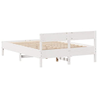 vidaXL Letto senza Materasso Bianco 135x190 cm Legno Massello di Pino