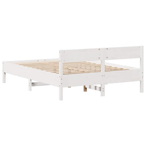vidaXL Letto senza Materasso Bianco 135x190 cm Legno Massello di Pino