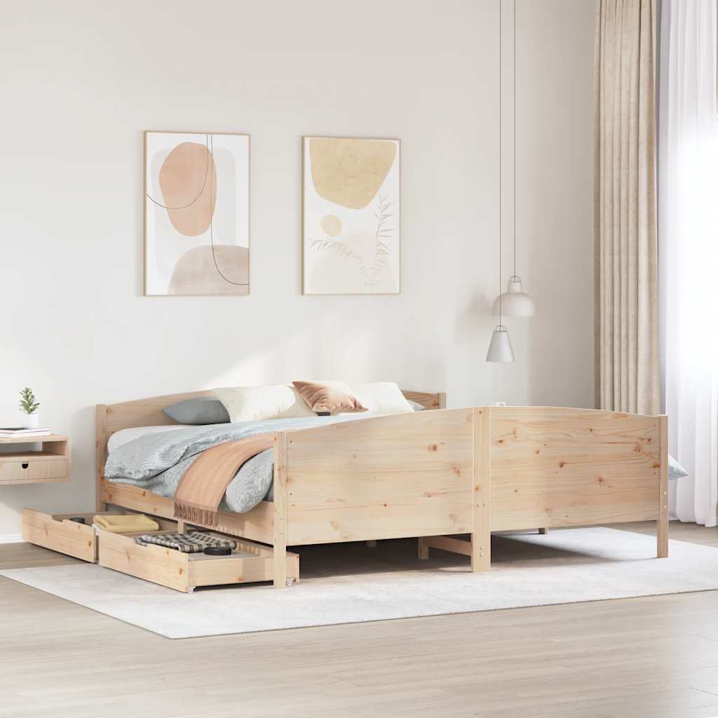 Letto senza Materasso 200x200 cm in Legno Massello di Pino 3301776
