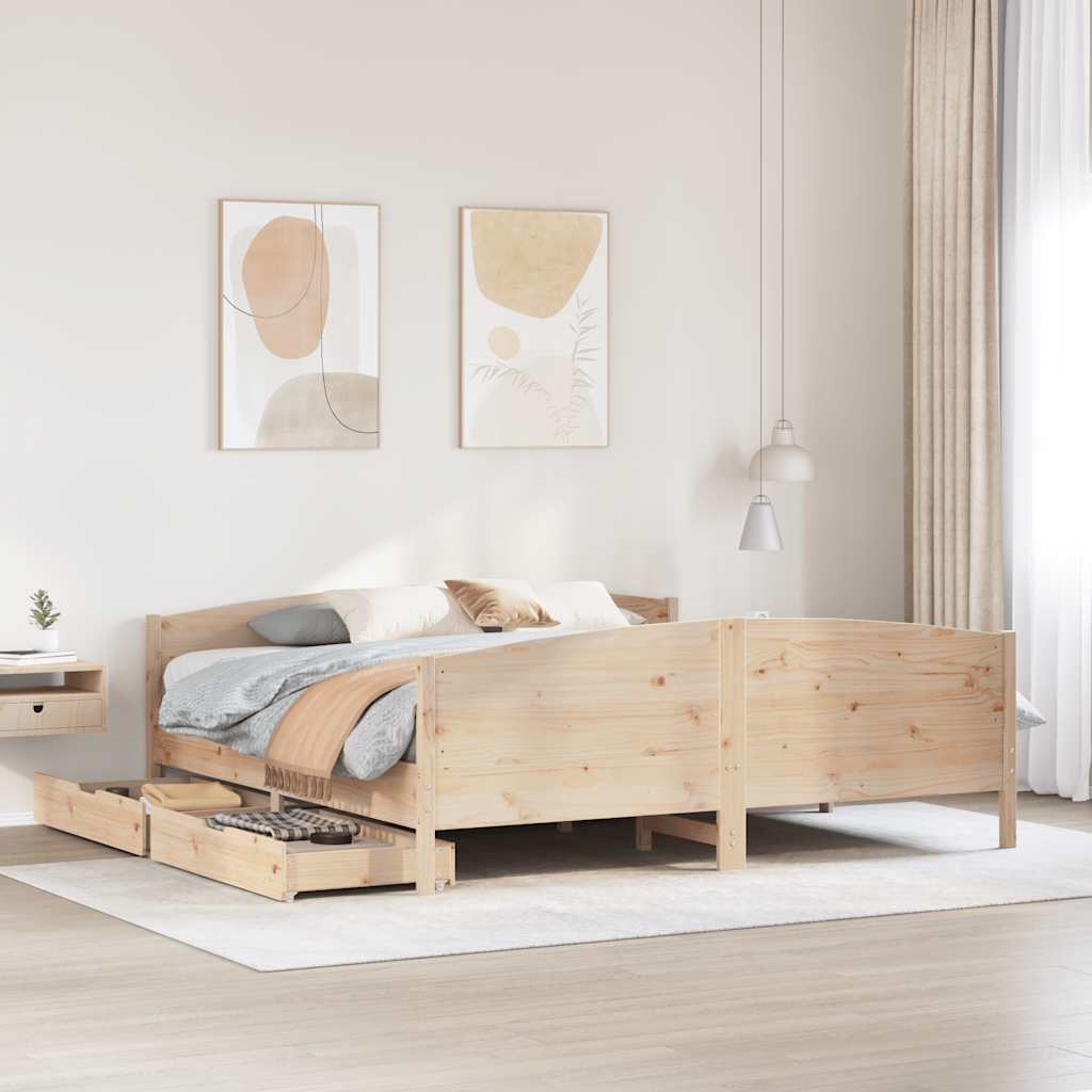 vidaXL Letto senza Materasso 180x200 cm in Legno Massello di Pino
