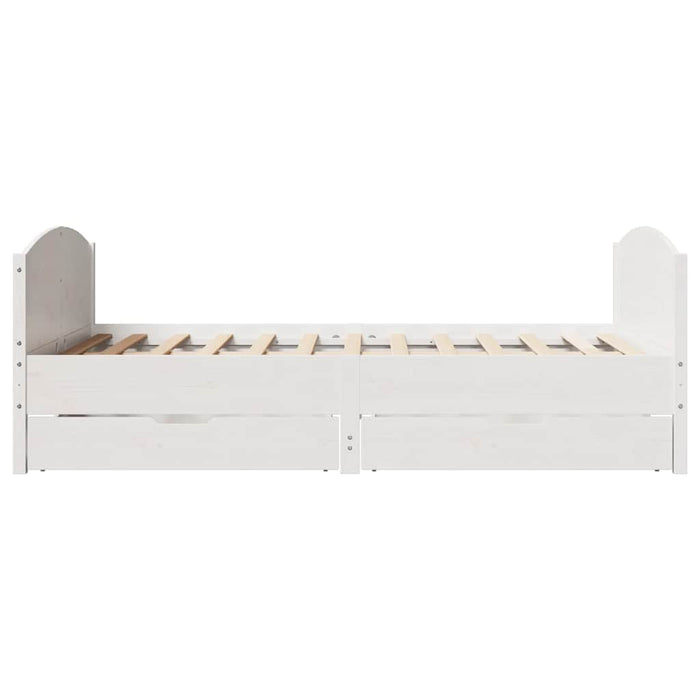 Letto senza Materasso Bianco 140x200 cm Legno Massello di Pino 3301789
