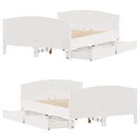 Letto senza Materasso Bianco 140x200 cm Legno Massello di Pino 3301789