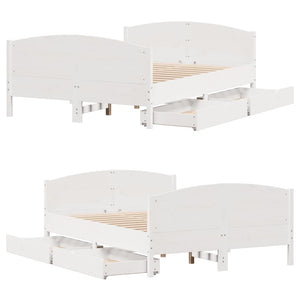 vidaXL Letto senza Materasso Bianco 120x200 cm Legno Massello di Pino