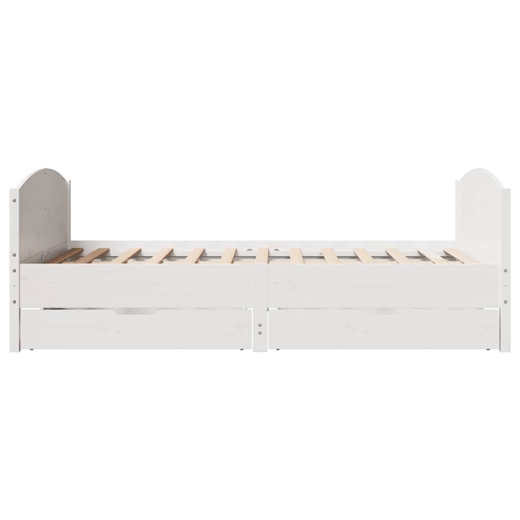 vidaXL Letto senza Materasso Bianco 135x190 cm Legno Massello di Pino