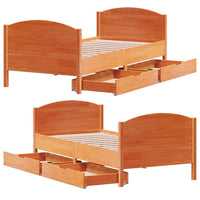 Letto senza Materasso Marrone Cera 100x200 cm in Legno di Pino