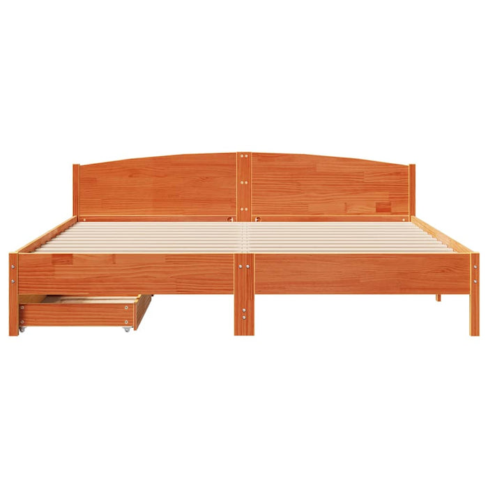 Letto senza Materasso Marrone Cera 200x200 cm in Legno di Pino 3301817