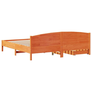 Letto senza Materasso Marrone Cera 200x200 cm in Legno di Pino 3301817