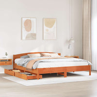 Letto senza Materasso Marrone Cera 200x200 cm in Legno di Pino 3301817