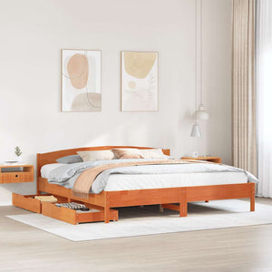 vidaXL Letto senza Materasso Marrone Cera 180x200 cm in Legno di Pino