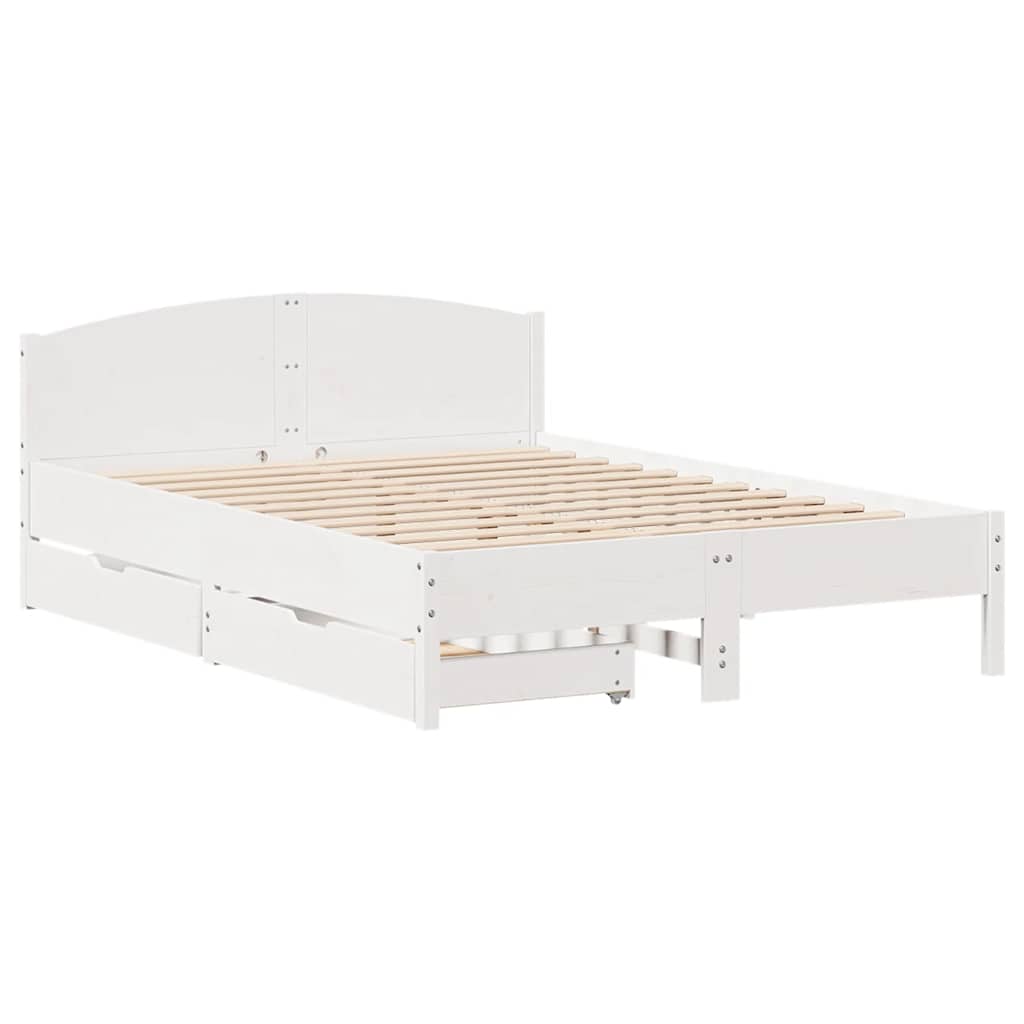 vidaXL Letto senza Materasso Bianco 160x200 cm Legno Massello di Pino