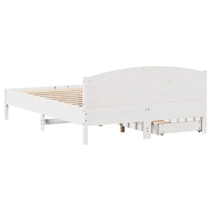 vidaXL Letto senza Materasso Bianco 140x200 cm Legno Massello di Pino