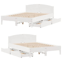 vidaXL Letto senza Materasso Bianco 140x200 cm Legno Massello di Pino