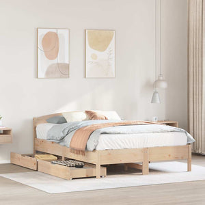 Letto senza Materasso 135x190 cm in Legno Massello di Pino 3301836