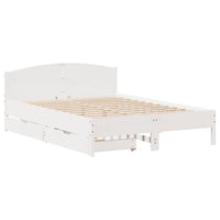 Letto senza Materasso Bianco 135x190 cm Legno Massello di Pino 3301837