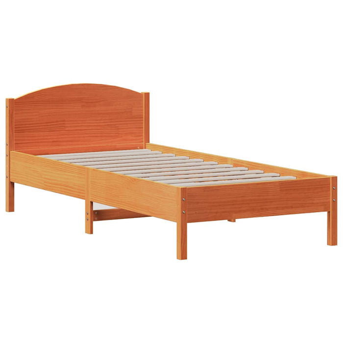 Letto senza Materasso Marrone Cera 100x200 cm in Legno di Pino
