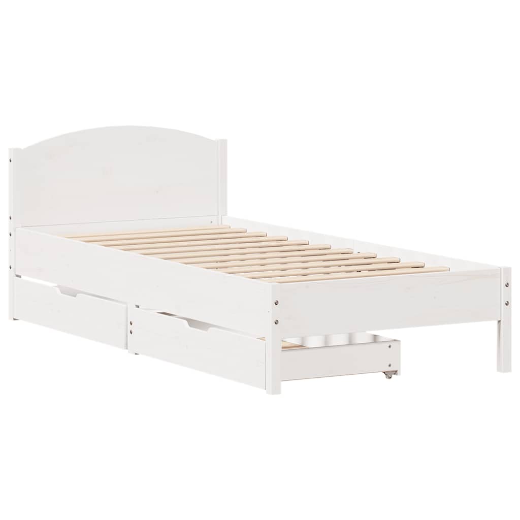 Letto senza Materasso Bianco 90x200 cm Legno Massello di Pino 3301846