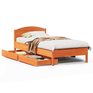 Letto senza Materasso Marrone Cera 90x200 cm Legno di Pino 3301847