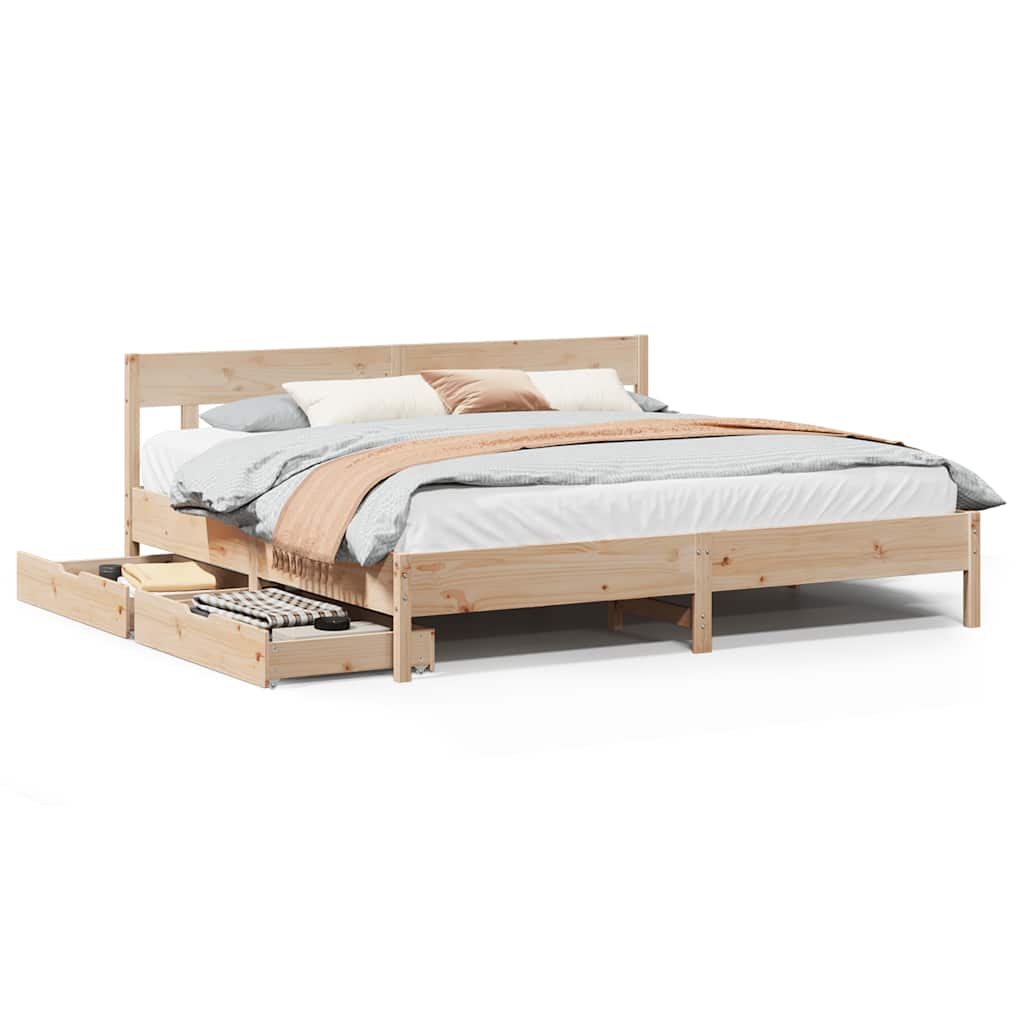 vidaXL Letto senza Materasso 180x200 cm in Legno Massello di Pino