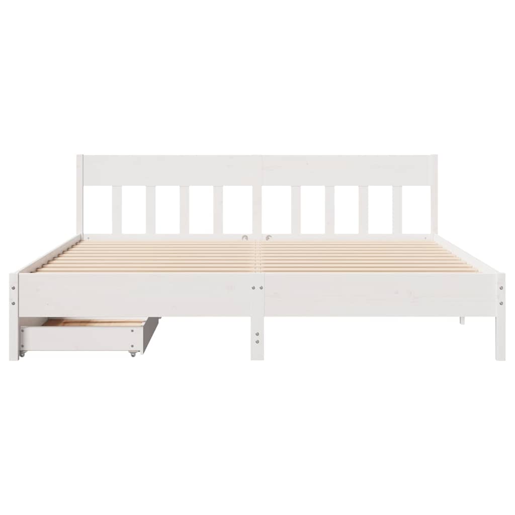 Letto senza Materasso Bianco 180x200 cm Legno Massello di Pino 3301858