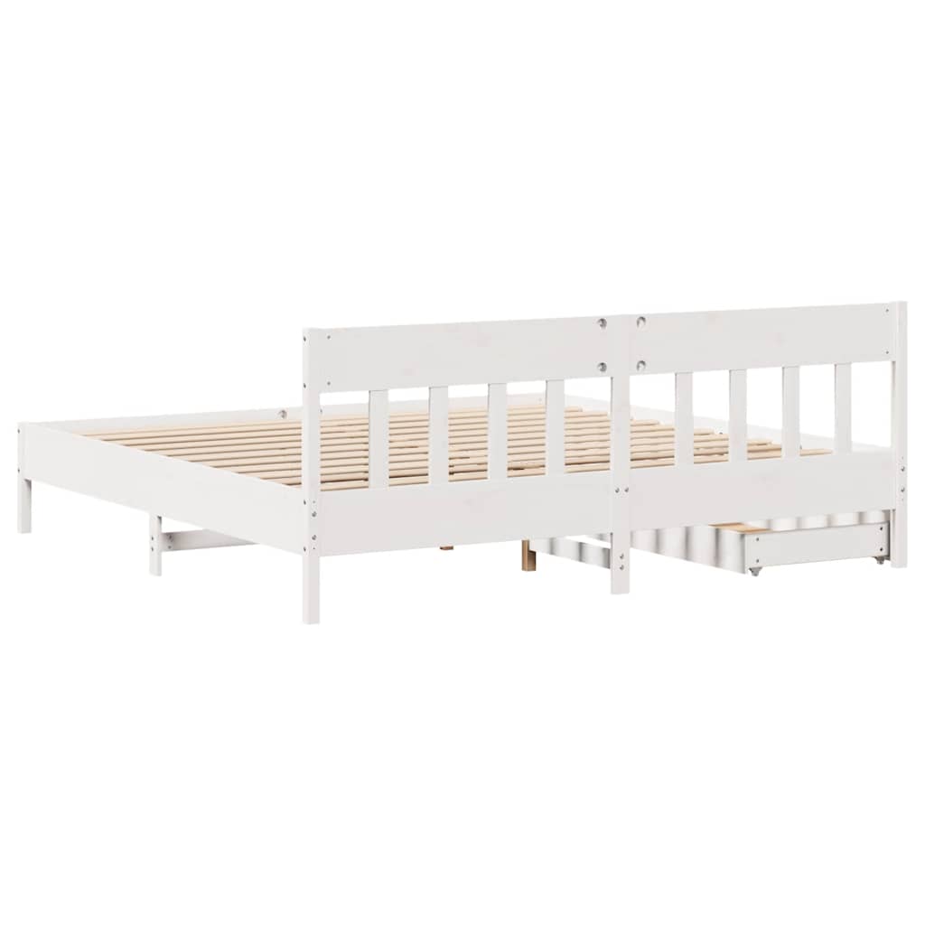 Letto senza Materasso Bianco 180x200 cm Legno Massello di Pino 3301858