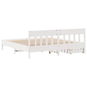 Letto senza Materasso Bianco 180x200 cm Legno Massello di Pino 3301858