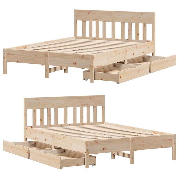 vidaXL Letto senza Materasso 160x200 cm in Legno Massello di Pino