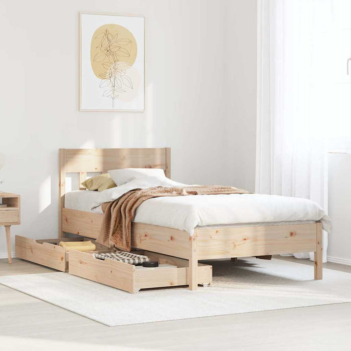 Letto senza Materasso 90x200 cm in Legno Massello di Pino 3301875