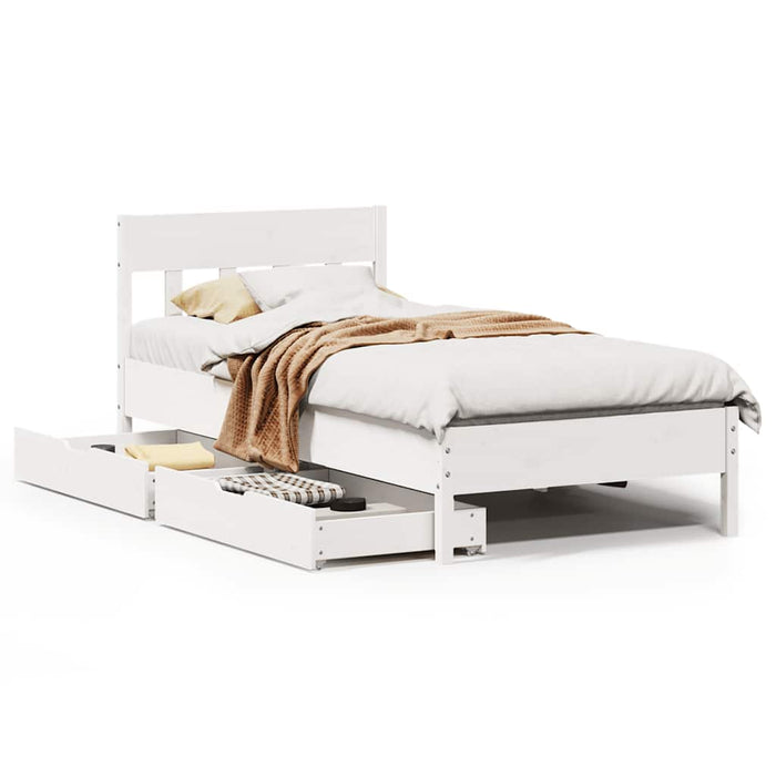vidaXL Letto senza Materasso Bianco 90x190 cm in Legno Massello Pino