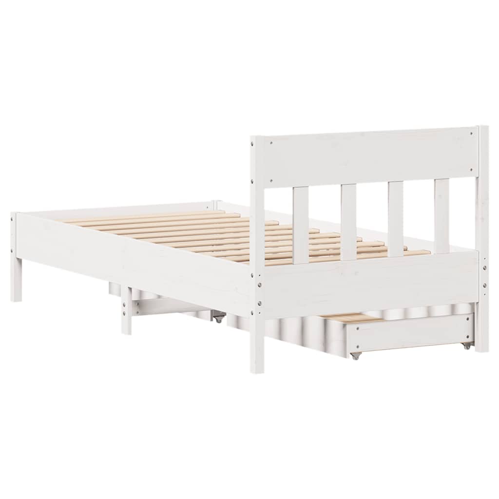 vidaXL Letto senza Materasso Bianco 90x190 cm in Legno Massello Pino