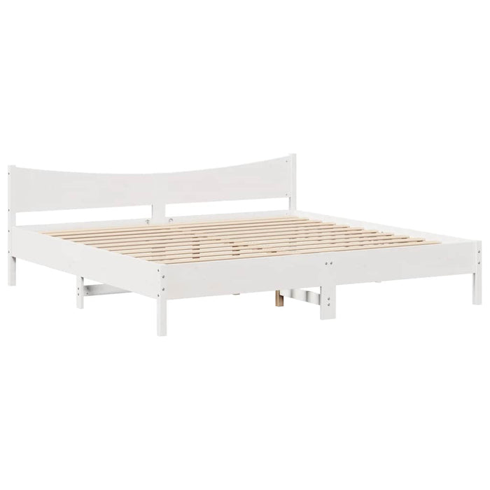 vidaXL Giroletto con Cassetti Bianco 180x200 cm Legno Massello di Pino