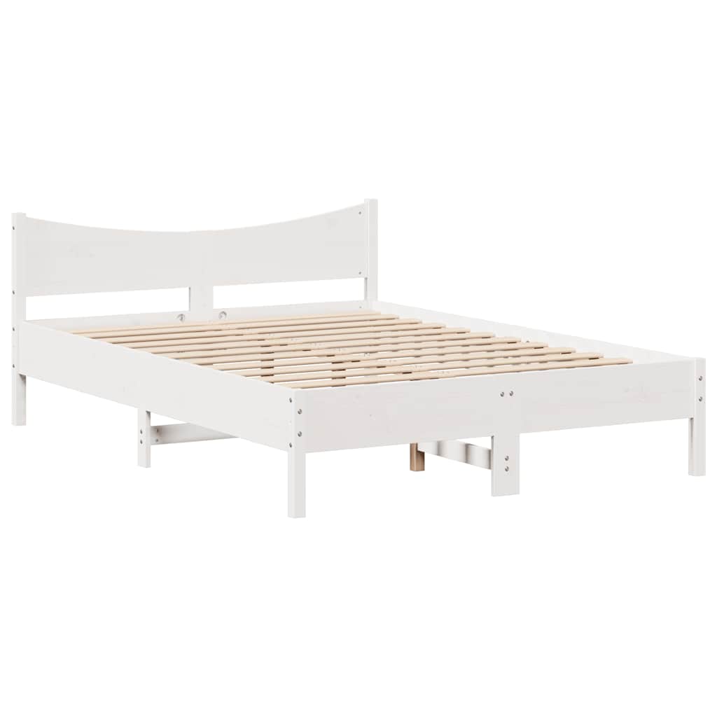 Giroletto con Cassetti-Struttura Letto con contenitore Bianco 150x200 cm Legno Massello di Pino 183133