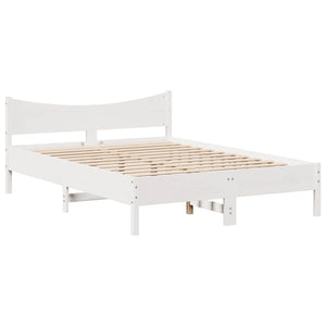 Giroletto con Cassetti-Struttura Letto con contenitore Bianco 150x200 cm Legno Massello di Pino 183133