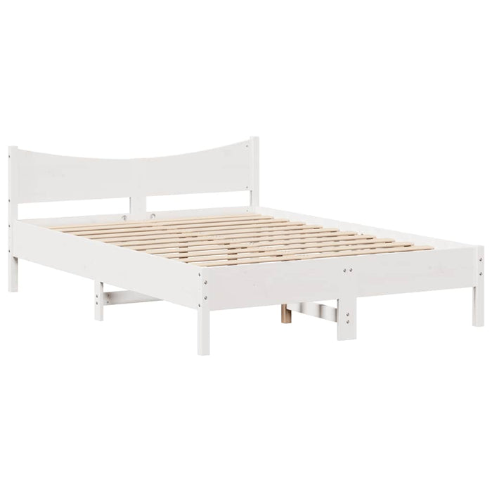 Giroletto con Cassetti-Struttura Letto con contenitore Bianco 150x200 cm Legno Massello di Pino 183133