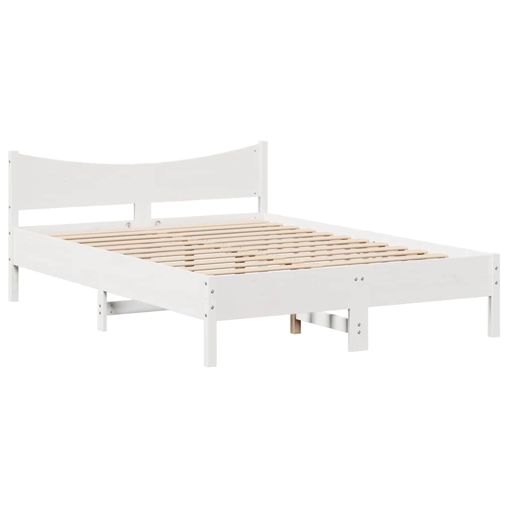 Giroletto con Cassetti Bianco 120x200 cm Legno Massello di Pino