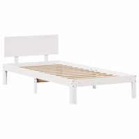 Giroletto con Cassetti-Struttura Letto con contenitore Bianco 90x190 cm Legno Massello di Pino 732377